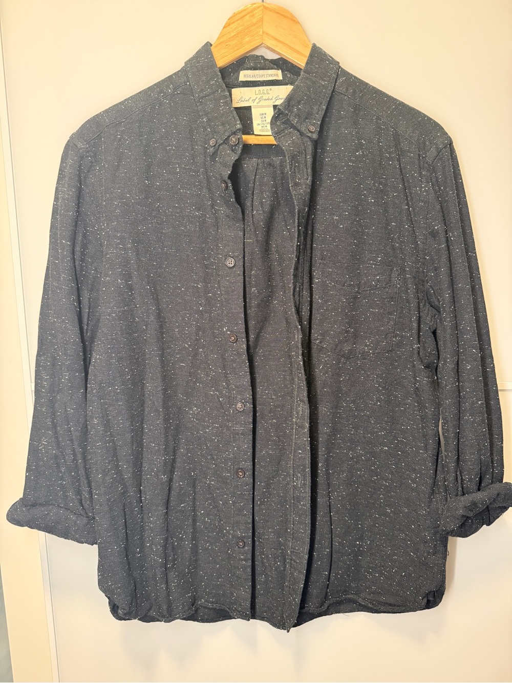 H&M L.O.G.G Cotton Speckled Button-Up Shirt